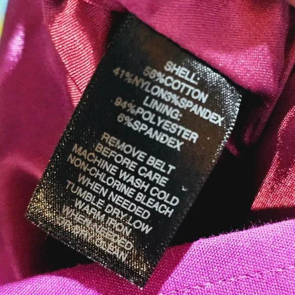 White House Black Market Magenta Open Back Pleated Cocktail Sheath Dress, Sz 10 - Picture 9 of 10